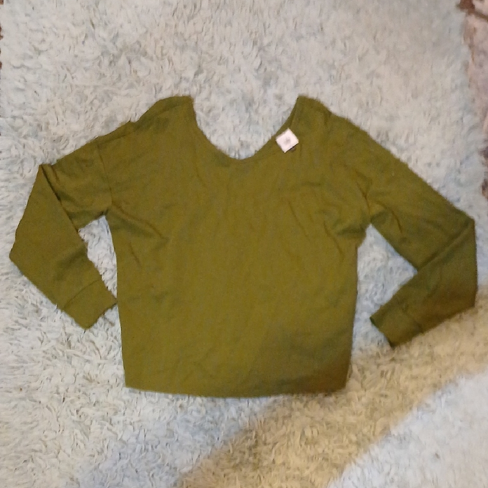 CAbi Olive Green Long Sleeve Top